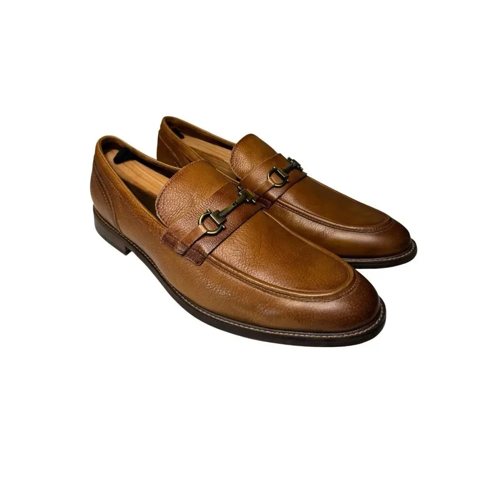 Aldo NEW Cognac Schegerflex Horsebit Leather Loafers Men’s Size 13 Brown